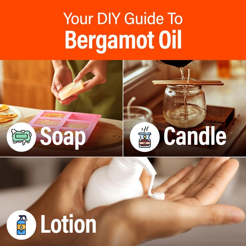 hana H'ana Bergamot Essential Oil - 1.02 Fl Oz - for Hair, Skin, Diffuser, Aromatherapy, DIY Candle & Soap Making - Image 5